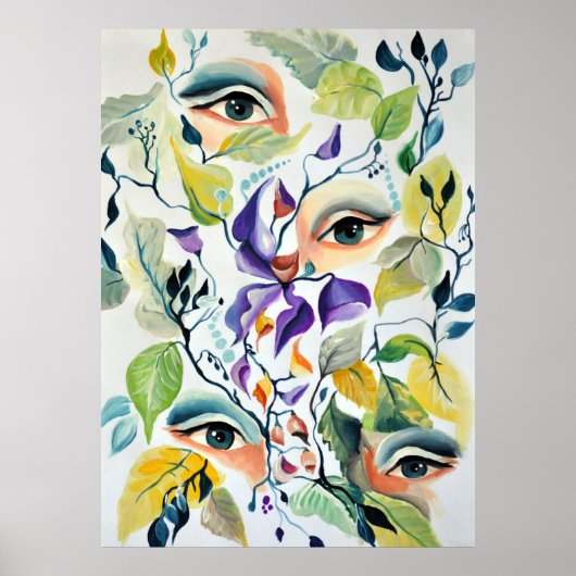Utopian Psychedelic Surreal Eyes Design Poster (Voorkant)