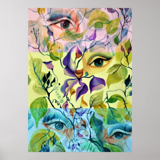 Utopian Psychedelic Surreal Eyes Design Poster (Voorkant)