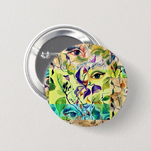 Utopian Psychedelic Surreal Eyes Design Ronde Button 5,7 Cm (Voorkant /achterkant)