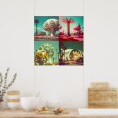 Utopian Tomorrows (met tekentafel Logo) Poster (Keuken)