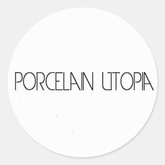 Utopie van porselein ronde sticker (Voorkant)