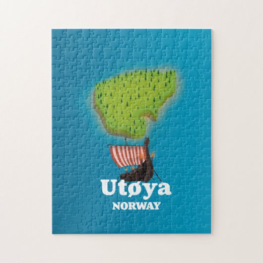 Utøya Noorwegen reisposter Legpuzzel (Verticaal)