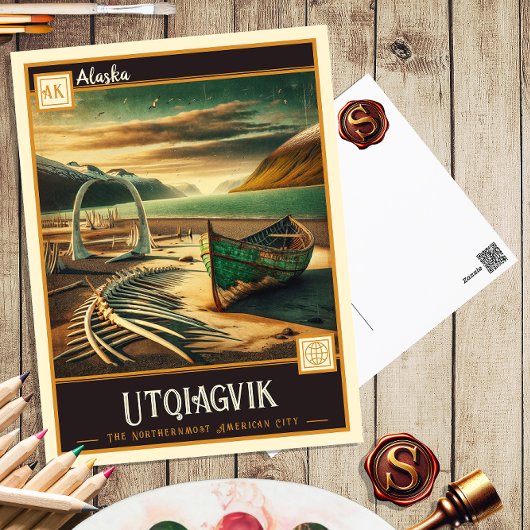 Utqiagvik, Alaska | Oude ansichtkaart Briefkaart