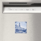 Utrecht canal houses Delft Blue style magnet (Insitu (Vaatwasser))