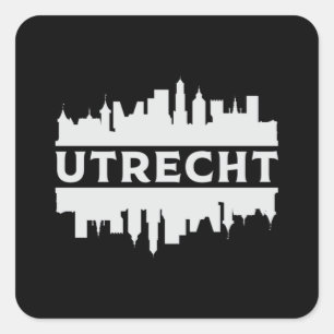 Utrecht City Cityscape Skyline Trip Funny Gift Vierkante Sticker