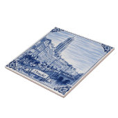 Utrecht Delft Blue style ceramic tile Tegeltje (Zijkant)