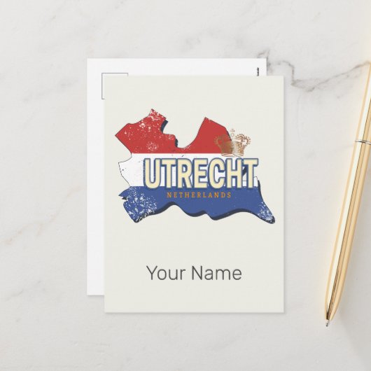 Utrecht Nederland Kaart Nederlands  Souvenir (Voorkant / Achterkant in situ)