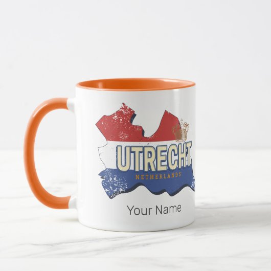 Utrecht Nederland Kaart Nederlands  Souvenir Mok (Links)