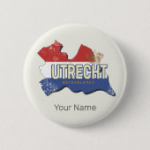 Utrecht Nederland Kaart Nederlands Souvenir Ronde Button 5,7 Cm (Voorkant)