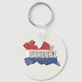 Utrecht Nederland Kaart Nederlands  Souvenir Sleutelhanger (Voorkant)