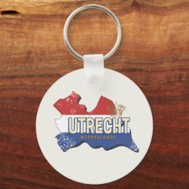 Utrecht Nederland Kaart Nederlands  Souvenir Sleutelhanger