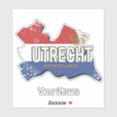 Utrecht Nederland Kaart Nederlands  Souvenir Sticker (Vel)