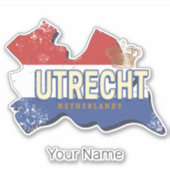 Utrecht Nederland Kaart Nederlands  Souvenir Sticker (Voorkant)