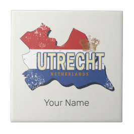 Utrecht Nederland Kaart Nederlands  Souvenir Tegeltje