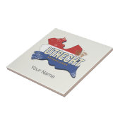 Utrecht Nederland Kaart Nederlands  Souvenir Tegeltje (Zijkant)