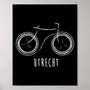Utrecht Nederland Schattige Vintage Retro Fiets Poster