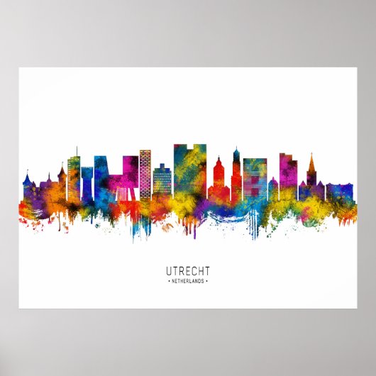 Utrecht Nederland Skyline Poster (Voorkant)