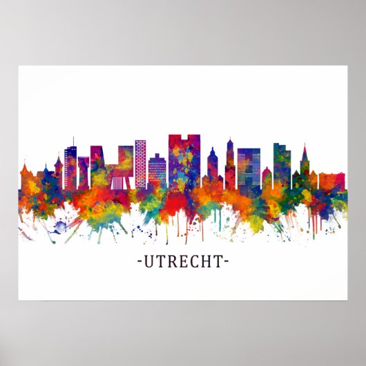 Utrecht Nederland Skyline Poster (Voorkant)