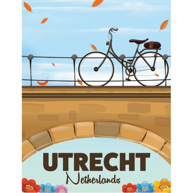 Utrecht Nederland vakantie poster. Staand Fotobeeldje (Voorkant)