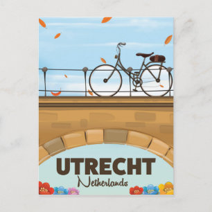 Utrecht Nederland vakantieposter. Briefkaart
