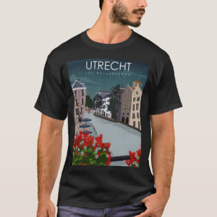 Utrecht Nederland Vintage Minimal Retro Trav T-shirt
