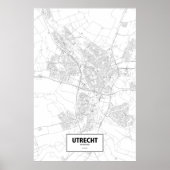 Utrecht, Nederland (zwart op wit) Poster (Voorkant)