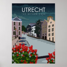 Utrecht nederlandse minimale reisposter