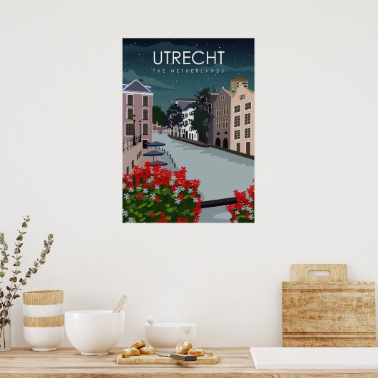 Utrecht nederlandse  minimale reisposter poster (Keuken)