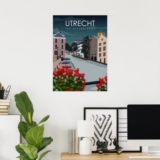 Utrecht nederlandse  minimale reisposter poster (Thuiskantoor)
