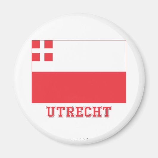 Utrecht Vlag met naam Magneet (Voorkant)