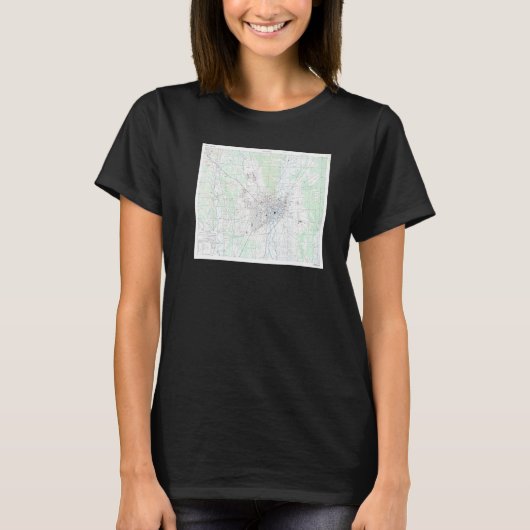 Utsunomiya Japan Map 1945 T-shirt (Voorkant)