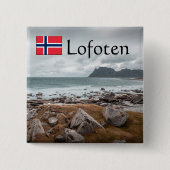 Uttakleiv Lofoten Vierkante Button 5,1 Cm (Voorkant)