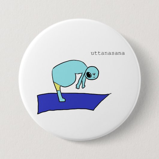 uttanasana-toets ronde button 7,6 cm (Voorkant)