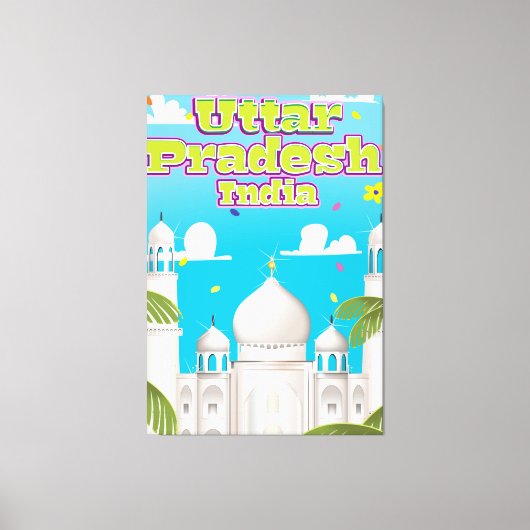 Uttar Pradesh Indiase reisposter. Canvas Afdruk (Voorkant)