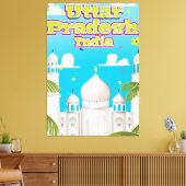 Uttar Pradesh Indiase reisposter. Canvas Afdruk (Insitu (Woonkamer))