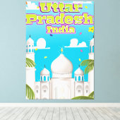 Uttar Pradesh Indiase reisposter. Canvas Afdruk (Insitu (Houten vloer))