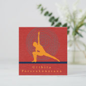 Utthita Parsvakonasana Art Card Feestdagenkaart (Staand voorkant)