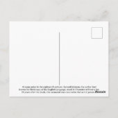 Uttoxeter Dr Johnson-herdenking Briefkaart (Achterkant)