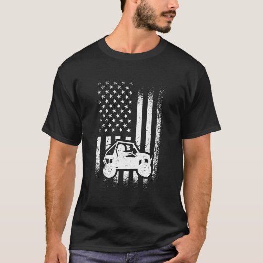 Utv Driver American Flag Utv Sxs Side-By-Side T-shirt (Voorkant)