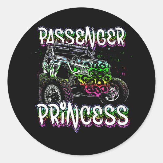 UTV Passenger Princess Lovers UTV SXS Riding Dirty Ronde Sticker (Voorkant)