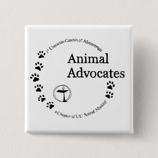 UU Animal Advocates Logo Vierkante Button 5,1 Cm