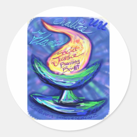 UU Chalice.jpg Ronde Sticker (Voorkant)