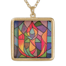 UU Flaming Chalice Art Ketting