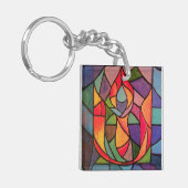 UU Flaming Chalice Art Sleutelhanger Unitarian (Voorkant Links)