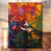 UU Flaming Chalice Glas in lood Raamsticker (Vel 2)