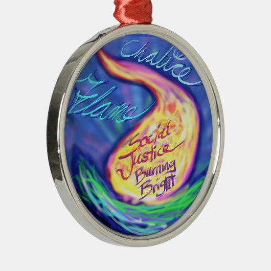 UU Flaming Chalice Metalen Ornament (Rechts)