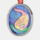 UU Flaming Chalice Metalen Ornament (Links)