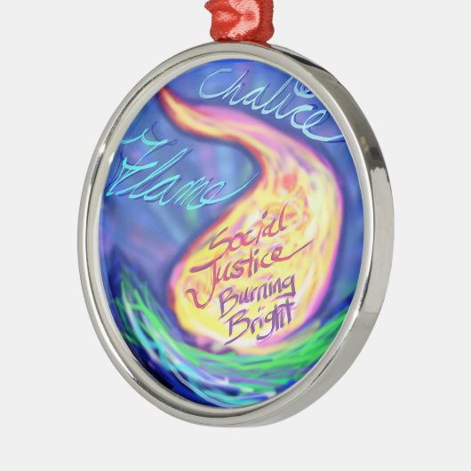 UU Flaming Chalice Metalen Ornament (Links)