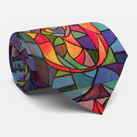 UU Flaming Chalice Original Artwork Necktie Stropdas (Opgerold)