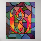 UU Flaming Chalice Original Artwork Poster Print (Voorkant)